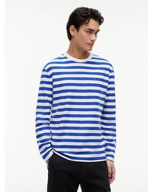 Tommy Hilfiger Tommy Flag Stripe Long Sleeve T-Shirt - Blue
