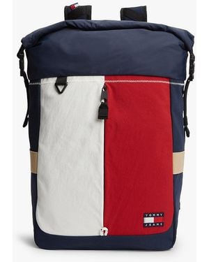 Tommy Hilfiger Sac À Dos Archive À Rabat En Tissu - Bleu