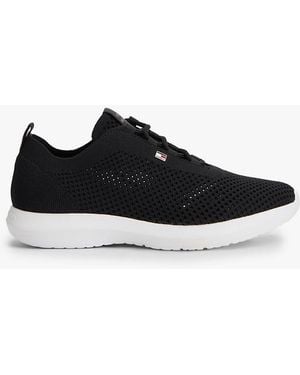 Tommy Hilfiger Enamel Flag Knit Trainers - Black