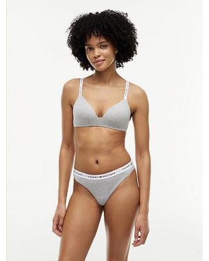 Tommy Hilfiger Sujetador Triangular Con Inscripción - Gris