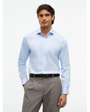 Tommy Hilfiger New York Label Slim Fit Flex Collar Shirt - Blue
