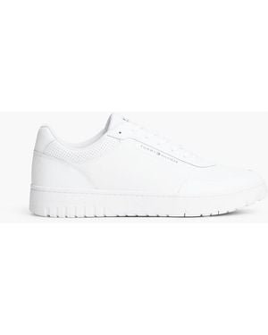 Tommy Hilfiger Fine Cleat Basketball Trainers With Leather - White
