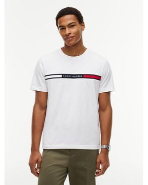 Tommy Hilfiger Logo Embroidery Insert T-shirt - White