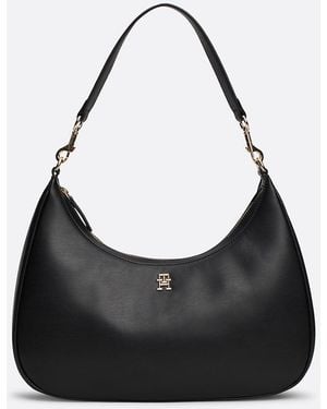 Tommy Hilfiger Th Monogram Hobo Bag - Black