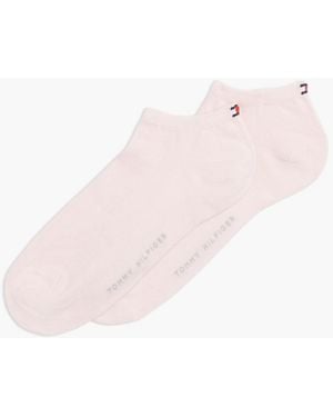 Tommy Hilfiger 2-pack Flag Embroidery Trainer Socks - Pink