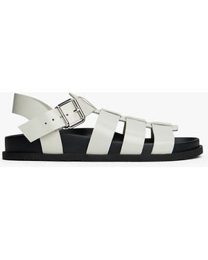 Tommy Hilfiger Patent Leather Fisherman Sandals - White
