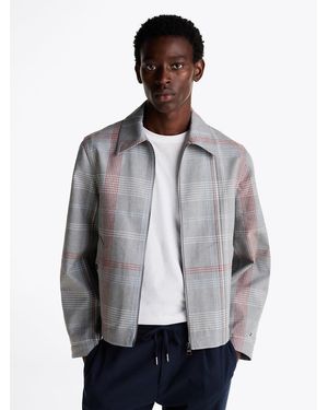 Tommy Hilfiger Check Zip-thru Water Repellent Overshirt Jacket - Grey