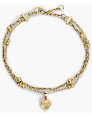 Tommy Hilfiger Plated Heart Charm Layered Bracelet - Metallic