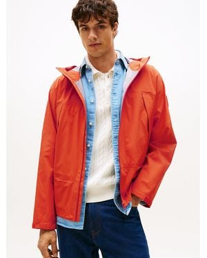 Tommy Hilfiger Tech Waterproof Ripstop Packable Jacket - Red
