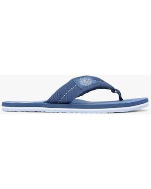 Tommy Hilfiger Crest Patch Webbing Strap Flip-flops - Blue