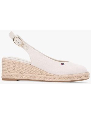 Tommy Hilfiger Hemp Slingback Wedge Espadrilles - White