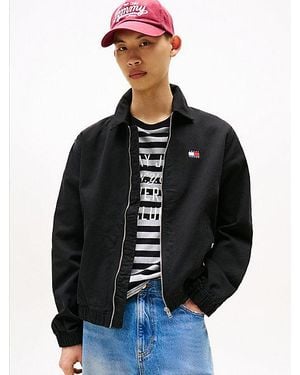 Tommy Hilfiger Regular Fit Bomberjacke Mit Reißverschluss - Schwarz