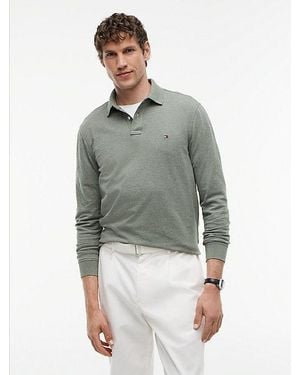 Tommy Hilfiger 1985 Regular Fit Polo Met Lange Mouwen - Grijs