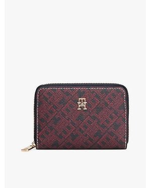 Tommy Hilfiger Geldbörse Mit Rundum-Reißverschluss Und Th-Monogramm - Lila