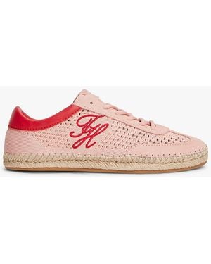 Tommy Hilfiger Logo Rope Midsole Knit Trainers - Pink