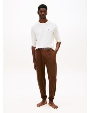 Tommy Hilfiger Completo Pigiama Essential A Maniche Lunghe - Bianco