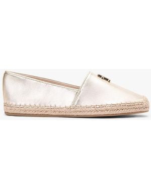 Tommy Hilfiger Th Monogram Metallic Leather Espadrilles - Natural