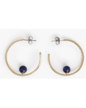 Tommy Hilfiger Boucles D'Oreilles Créoles Dorées À Lapis - Bleu