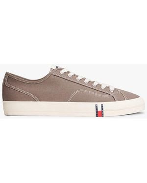 Tommy Hilfiger Archive Flag Stripe Canvas Trainers - Brown