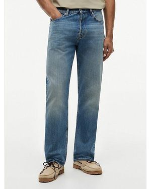 Tommy Hilfiger Relaxed Straight Leg Jeans Met Whiskers - Blauw