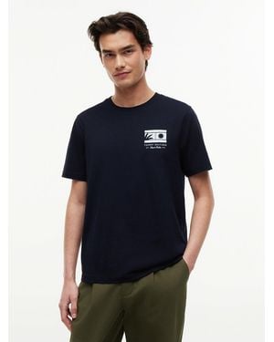 Tommy Hilfiger Logo Graphic Jersey Crew Neck T-Shirt - Blue