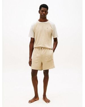 Tommy Hilfiger Essential Getextureerde Jersey Pyjamabroek - Naturel