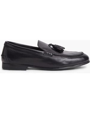 Tommy Hilfiger Logo Tassel Flexible Leather Loafers - Green