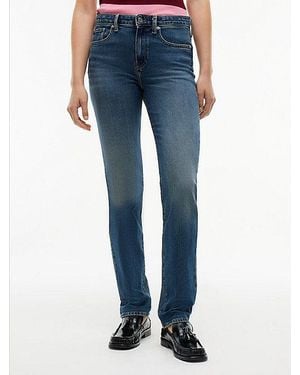 Tommy Hilfiger Harlow Medium Rise Skinny Jeans Met Whiskers - Blauw