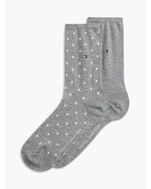 Tommy Hilfiger 2 Pack Polka Dot Socks - Grey