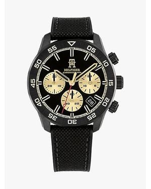 Tommy Hilfiger Reloj Cronógrafo Negro Con Monograma Th