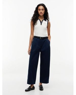 Tommy Hilfiger Washed Barrel Leg Chinos - Blue