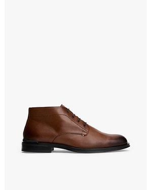 Tommy Hilfiger Lace-Up Ankle Boot Aus Leder - Braun