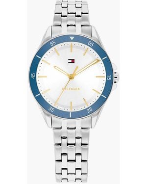 Tommy Hilfiger Bezel Dial Chain-Link Watch - Blue