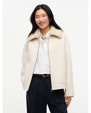 Tommy Hilfiger Double Faced Wool Blend Relaxed Jacket - White