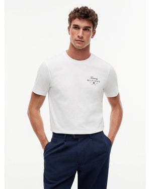 Tommy Hilfiger Logo Jersey Crew Neck T-Shirt - White