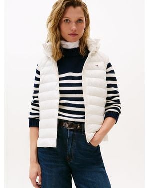 Tommy Hilfiger Water Repellent Padded Packable Slim Gilet - White