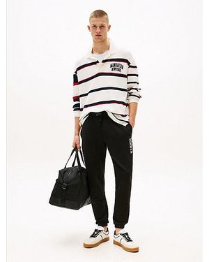 Tommy Hilfiger Joggers De Corte Slim Con Logo - Blanco