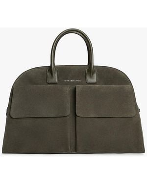 Tommy Hilfiger Metal Logo Suede Duffel Bag - Green