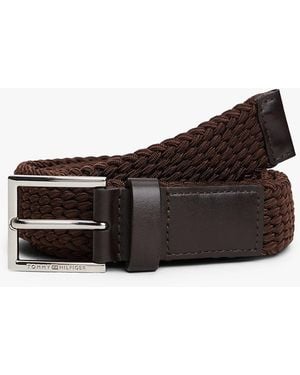 Tommy Hilfiger Cintura Intrecciata Con Finiture - Marrone