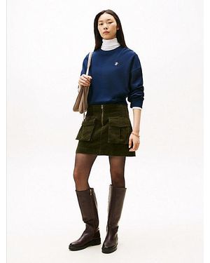 Tommy Hilfiger Cargo Pocket Corduroy Mini Skirt - Blue