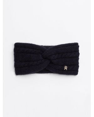 Tommy Hilfiger Cable Knit Headband With Alpaca - Blue