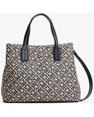 Tommy Hilfiger Th Monogram Jacquard Satchel - Grey