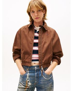 Tommy Hilfiger Tommy Badge Water Repellent Twill Jacket - Brown