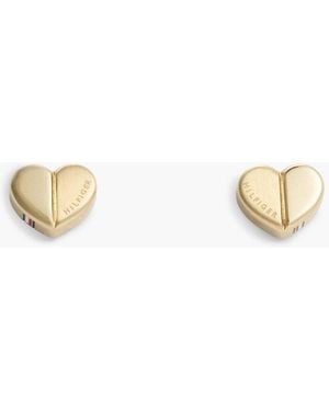 Tommy Hilfiger Plated Heart Stud Earrings - Natural