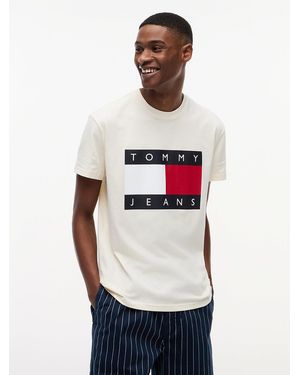 Tommy Hilfiger Flag Badge Crew Neck T-Shirt - White
