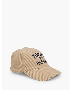 Tommy Hilfiger Kids Corduroy Baseballpet Met Geborduurd Logo - Wit
