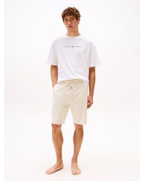 Tommy Hilfiger Th Original Logo Terry Lounge Shorts - White
