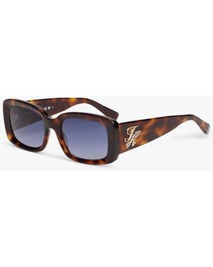 Tommy Hilfiger Logo Plaque Rectangular Sunglasses - White