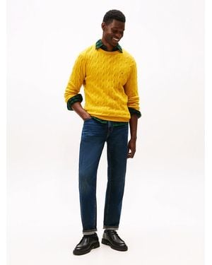 Tommy Hilfiger Mercer Whiskered Regular Straight Leg Jeans - Yellow