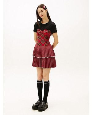 Tommy Hilfiger Tommy Girl Tartan Check Tiered Mini Dress
